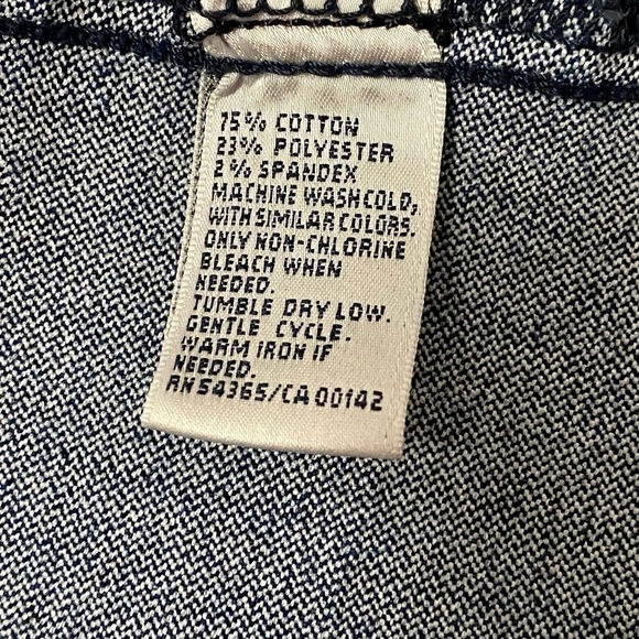 Allison Daley Blue Jean Jacket Blazer Stretchy Size 8 Medium Cotton Casual - Picture 11 of 15